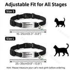 Collier Chat Élastique Personnalisé – Gravure Gratuite, Plaque ID, Clochette & Breloque Lune Anti-Fugue