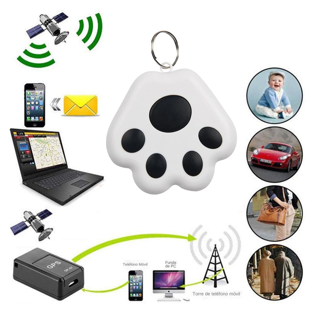 Mini Traceur GPS Bluetooth en Forme de Patte pour Animaux