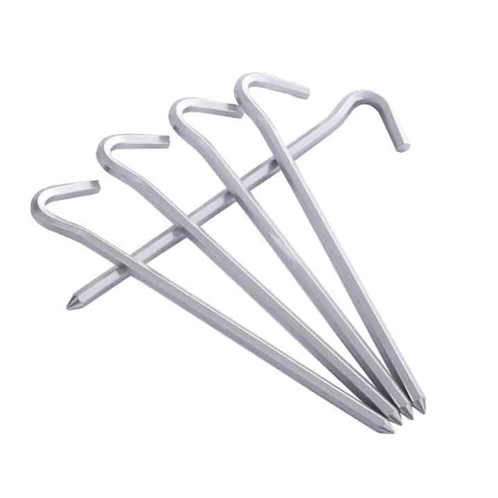 Piquets de Tente – Lot de 6 Sardines 18 cm en Alliage d'Aluminium pour Tente, Auvent, Cordes de Haubanage