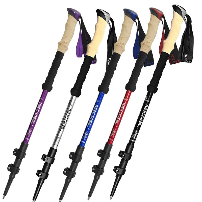 Bâton de Randonnée Télescopique Ultra-Léger 135 cm – Aluminium, Anti-Choc, Alpinisme & Trekking