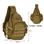 Sac à Dos Tactique 20-35L – Sling Bag Imperméable Molle pour Ordinateur 14", Randonnée, Camping et Chasse