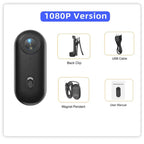 Mini Caméra d'Action 4K Pocket Magnétique – WiFi Sans Fil, Étanche, Enregistreur Corporel POV pour Casque et Vélo