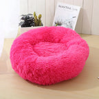 Corbeille Ronde en Peluche Longue pour Chat et Chien – Coussin Sofa Chaud, Idéal pour l'Hiver
