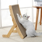Griffoir Carton 3-en-1 avec Cadre en Bois – Lit Grattoir Réversible, Jouet & Meuble pour Chat