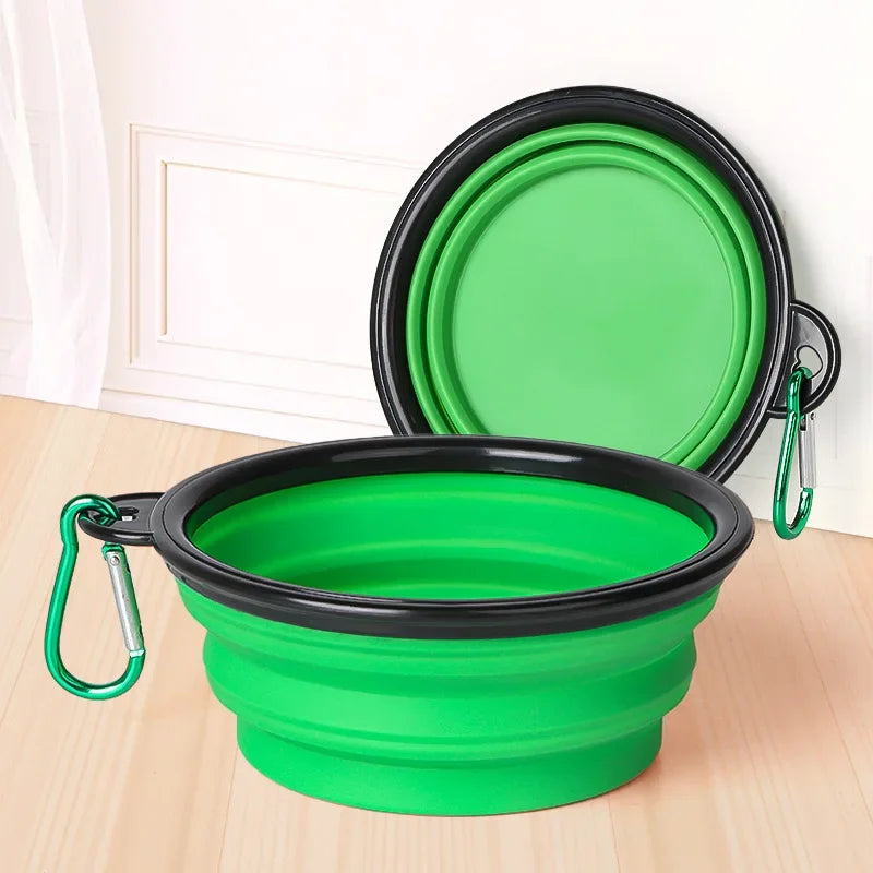 Gamelle Pliable en Silicone pour Chien et Chat – Bol Portable avec Mousqueton pour Camping, Voyage et Balade Outdoor