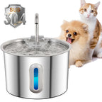 Fontaine à Eau en Acier Inoxydable pour Chat et Chien – 2,2L / 75oz, Distributeur Automatique, Système de Filtration