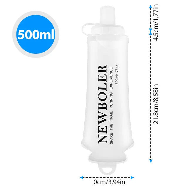 Gourde Souple Pliable en TPU – 500/800/1000ml – Idéale Course, Camping, Randonnée, Vélo, Fitness