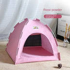 Tente Lit pour Chat Semi-Fermée Amovible – Panier Canapé Canvas, Maison Grotte pour Chat & Chien, Déco Chambre