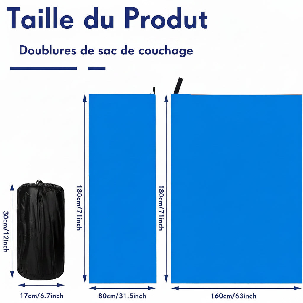 Sac de Couchage Polaire Outdoor 180x80cm – Doublure Intérieure Chaude pour Camping et Voyage