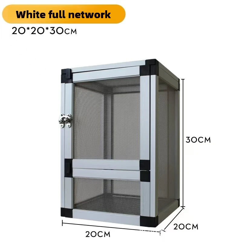 Cage Portable pour Reptiles – Boîte d'Élevage avec Grille Aérée pour Grenouilles, Dragons Barbus et Tortues