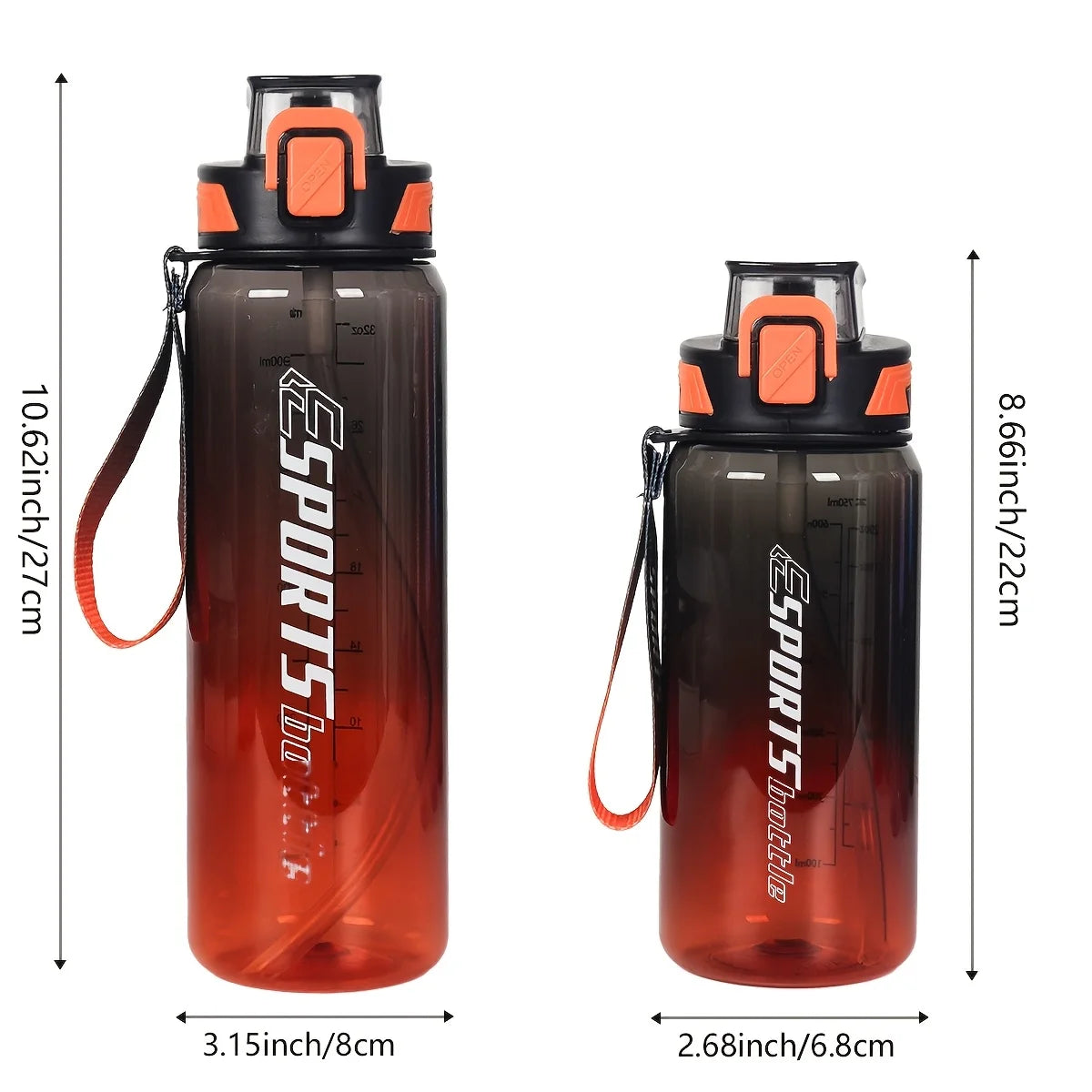 Gourde de Sport 1L avec Paille – Plein Air, Fitness