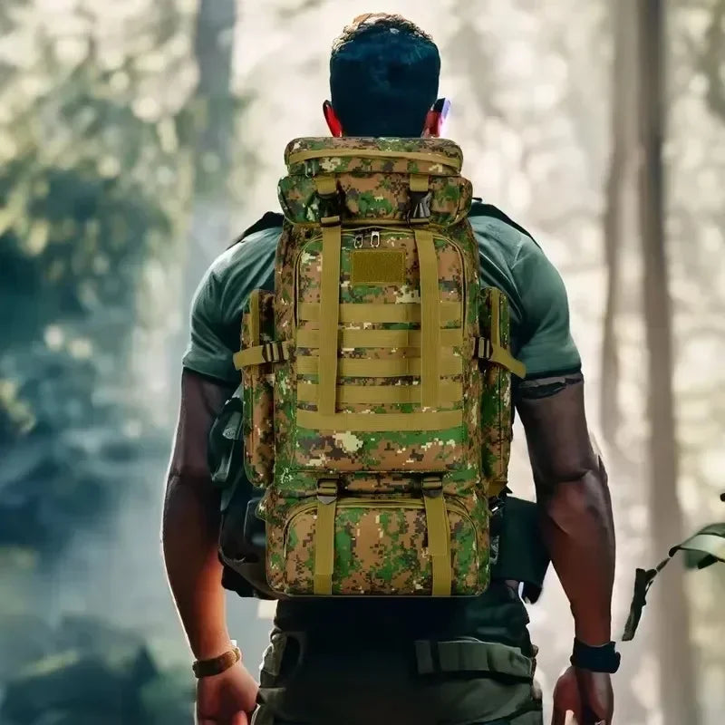 Sac à Dos Alpinisme 80L/100L – Tactique, Grande Capacité, Randonnée, Camping, Voyage