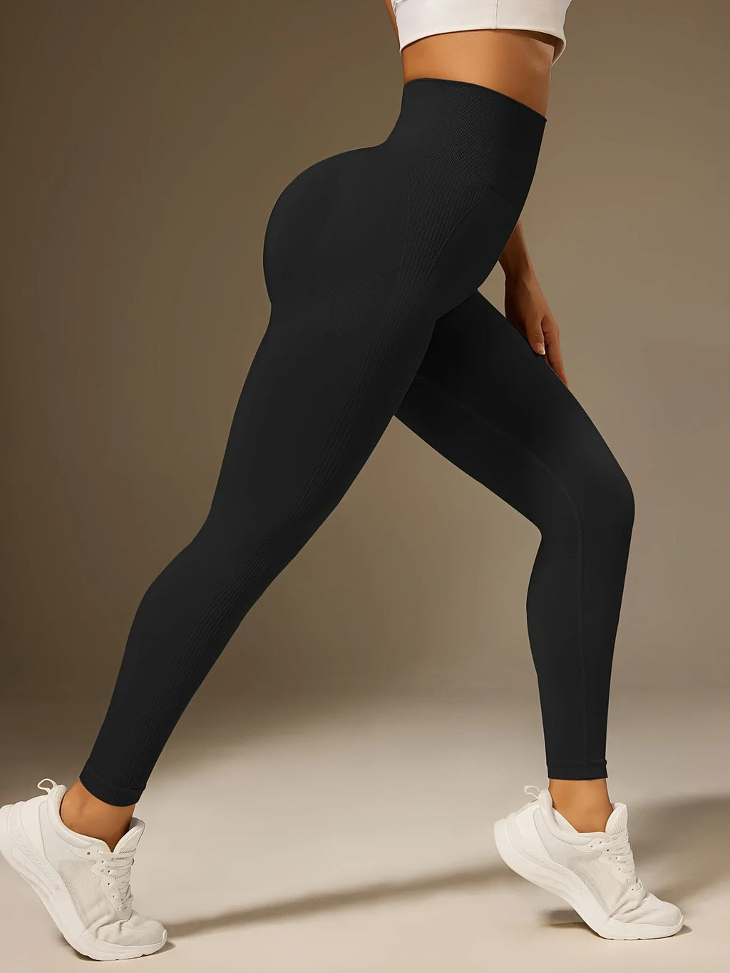 Leggings doux taille haute pour femme, idéal pour la course à pied et les entraînements