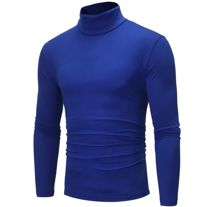 T-shirt Col Roulé Homme – Coupe Slim, Manches Longues, Respirant, Casual