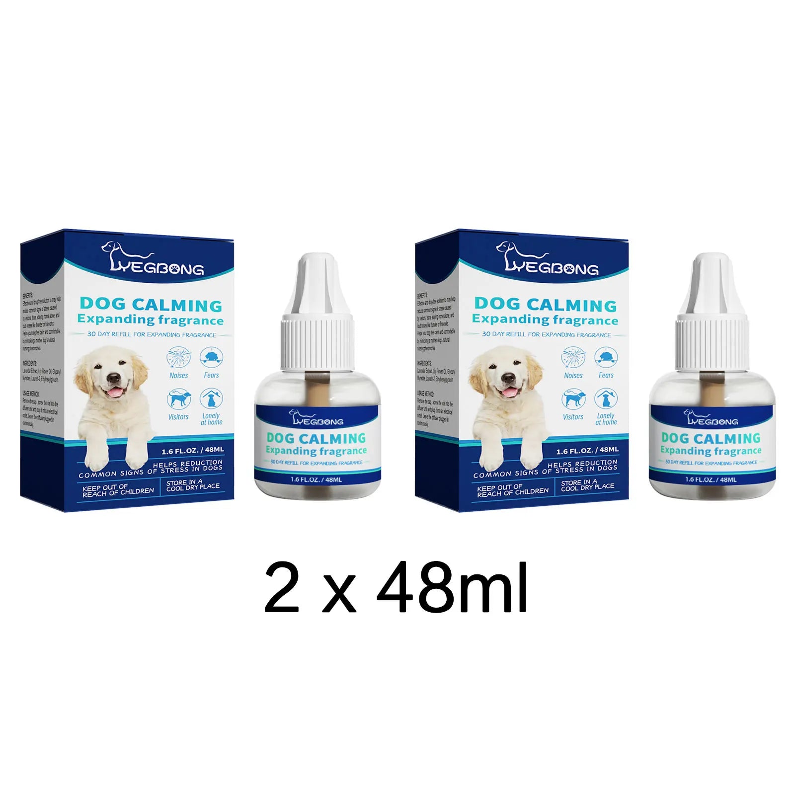 Liquide Apaisant pour Chien & Chat YEGBONG – Anti-Anxiété, Réduction du Stress, Diffuseur 48ml