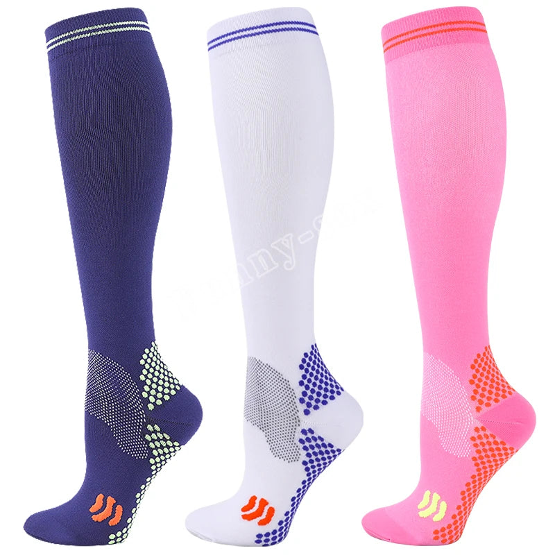 chaussettes de Compression hommes femmes chaussettes pour courir, cyclisme, Football