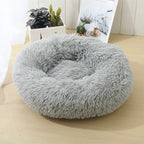 Corbeille Ronde en Peluche Longue pour Chat et Chien – Coussin Sofa Chaud, Idéal pour l'Hiver