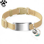 Collier Chat Élastique Personnalisé – Gravure Gratuite, Plaque ID, Clochette & Breloque Lune Anti-Fugue