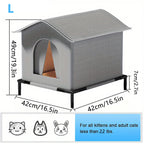 Maison pour Chat Imperméable Pliable – Abri Été Frais, Nid Grotte pour Chats Errants, Chiens & Chiots