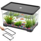 Aquarium Transparent Rectangulaire avec Couvercle – Bureau ou Maison, Plantes Aquatiques, Décoration Intérieure