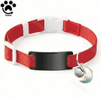 Collier Chat Élastique Personnalisé – Gravure Gratuite, Plaque ID, Clochette & Breloque Lune Anti-Fugue