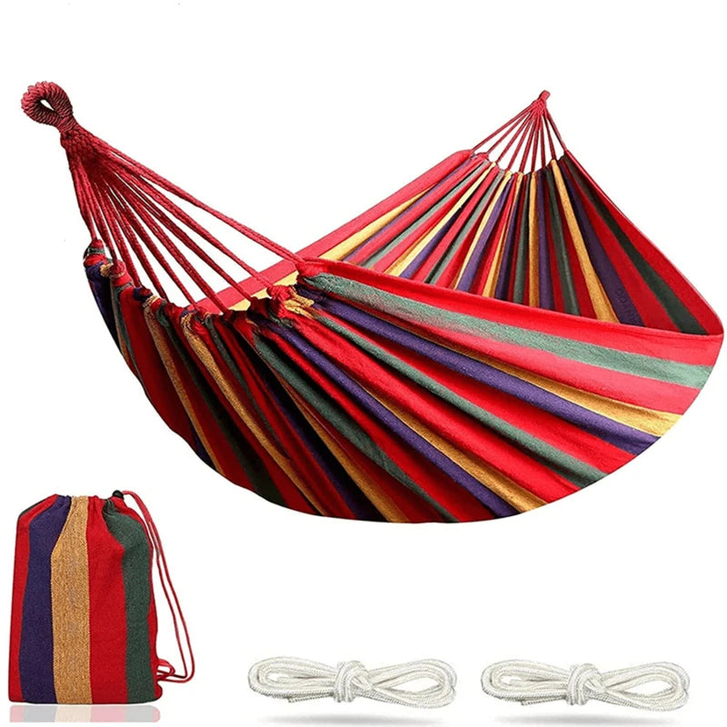 Hamac en Toile Simple Épais – Portable, Balancelle Suspendue – Camping, Randonnée, Loisirs Outdoor