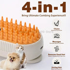 Brosse Vapeur Électrique 3-en-1 pour Chat et Chien – Spray, Massage, Démêlage – Manche Rétractable, Rechargeable USB