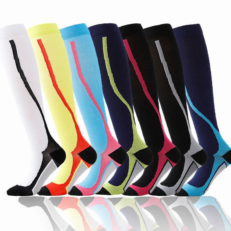 Chaussettes de Compression pour Course à Pied, Cyclisme, Football, Varices, 20-30mmhg