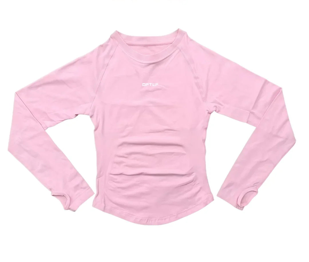 Haut de yoga sans coutures à manches longues pour femmes, t-shirt de compression amincissant, séchage rapide, respirant, élastique, pour la salle de sport, la course et l'entraînement