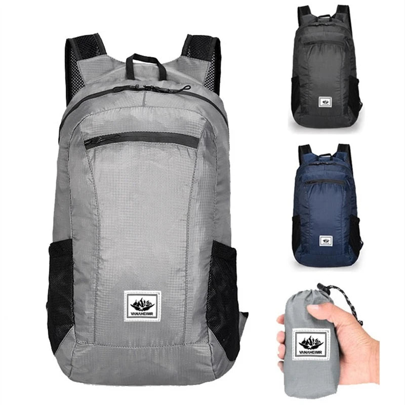 Sac à Dos Pliable Ultra-Léger 20L pour Randonnée – Imperméable, Portable, Mixte