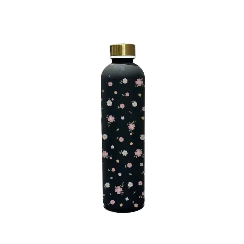 Gourde de Sport 1L Impression 3D – Motif Floral, Grande Capacité, Étanche – Idéale Gym, Camping, Plein Air