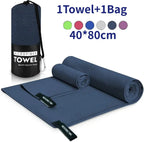 Serviette de Sport à Séchage Rapide 40x80 cm – Bleu, Vert, Orange – Natation, Gym, Camping, Plage