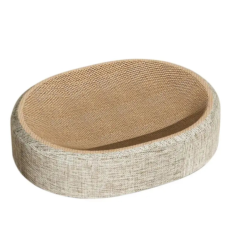 Griffoir Ovale pour Chat en Sisal – Lit Grattoir Multifonction, Tapis de Repos pour Chats d'Intérieur