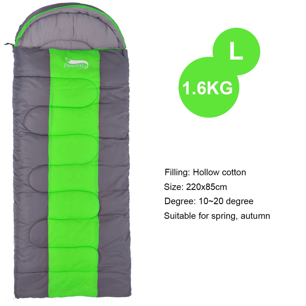 Sac de Couchage Léger 4 Saisons – Coton Chaud – Camping, Randonnée, Voyage – Bleu, Vert, Orange