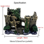 Décoration Aquarium Château Antique en Résine – Grotte, Bâtiment, Ornement Aquascaping