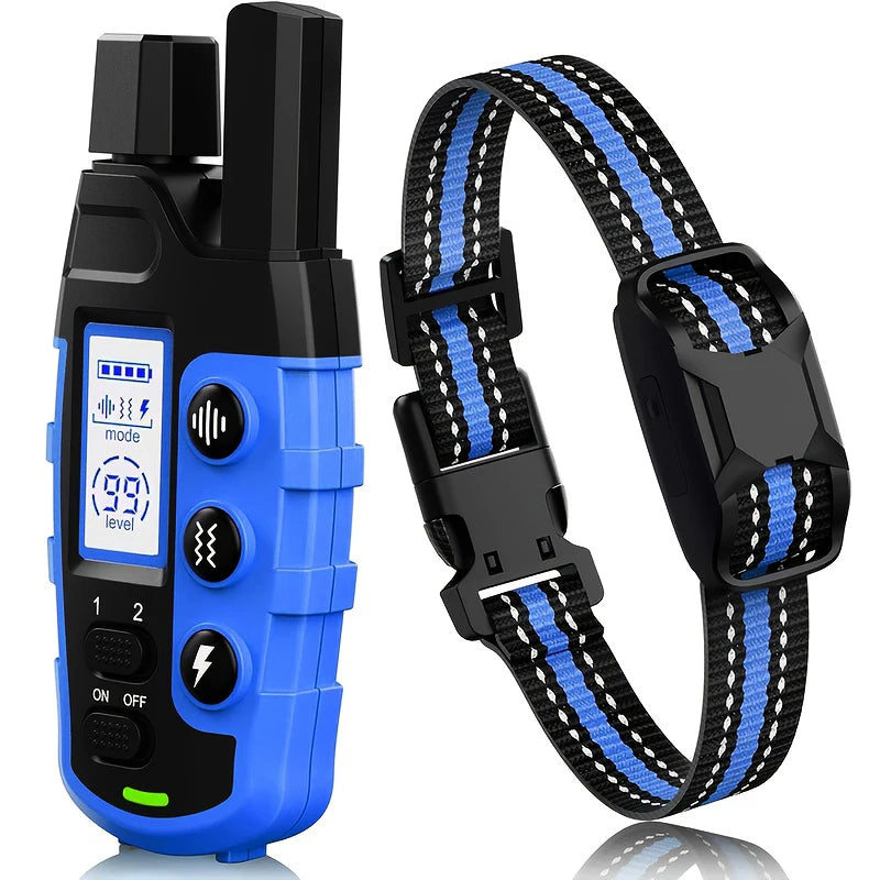 Collier de Dressage Électrique pour Chien 1000m – Télécommande, Étanche, Choc/Vibration/Son, pour Chiens de 2 à 55 kg