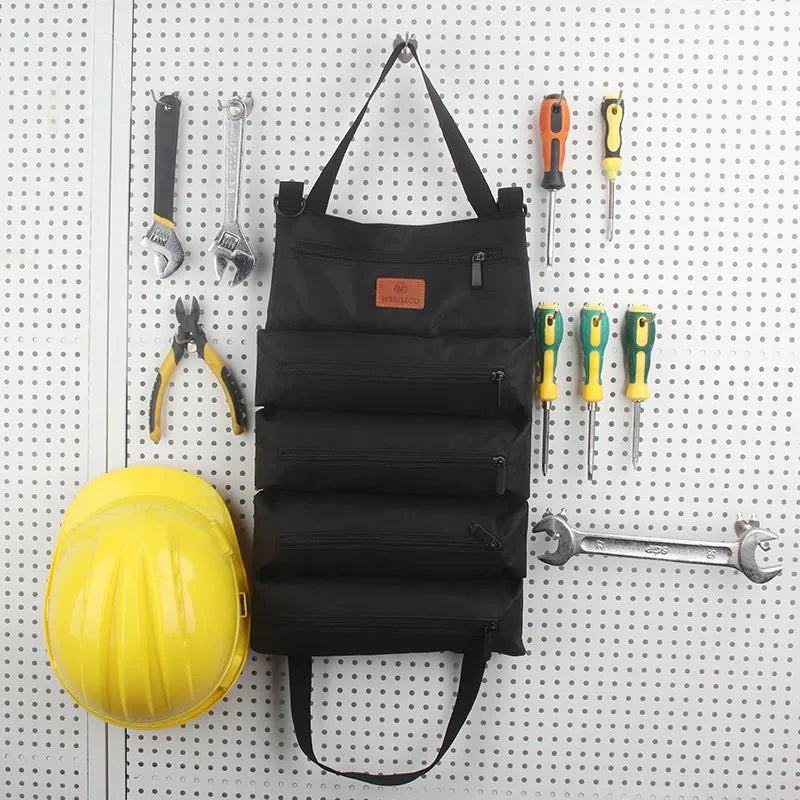 Trousse à Outils Enroulable Robuste – Pochette Multifonction Clés, Rangement Suspendu avec Fermeture Éclair