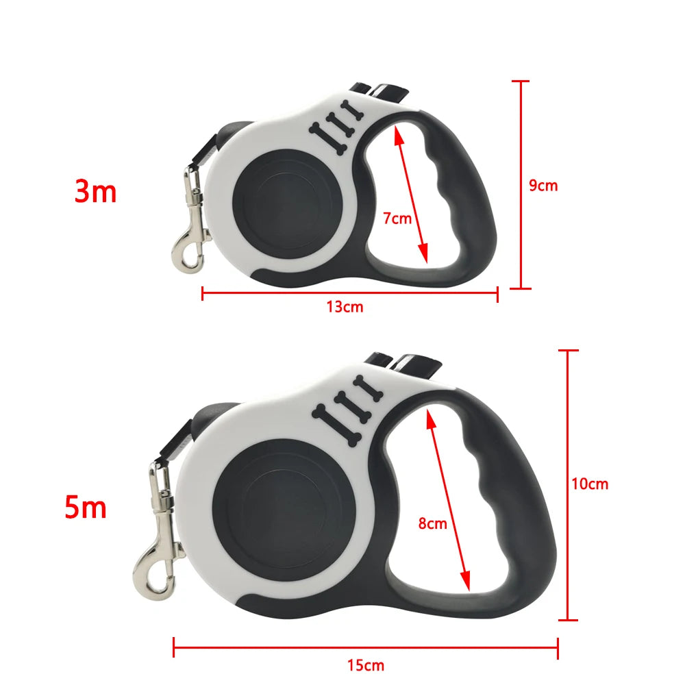 Laisse Rétractable pour Chien 3m 5m – Petits, Moyens et Grands Chiens & Chats – Nylon Résistant