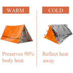 Kit de Survie d’Urgence 2 Personnes – Tente Mylar, Sac de Couchage, Couverture Thermique SOS Réutilisable