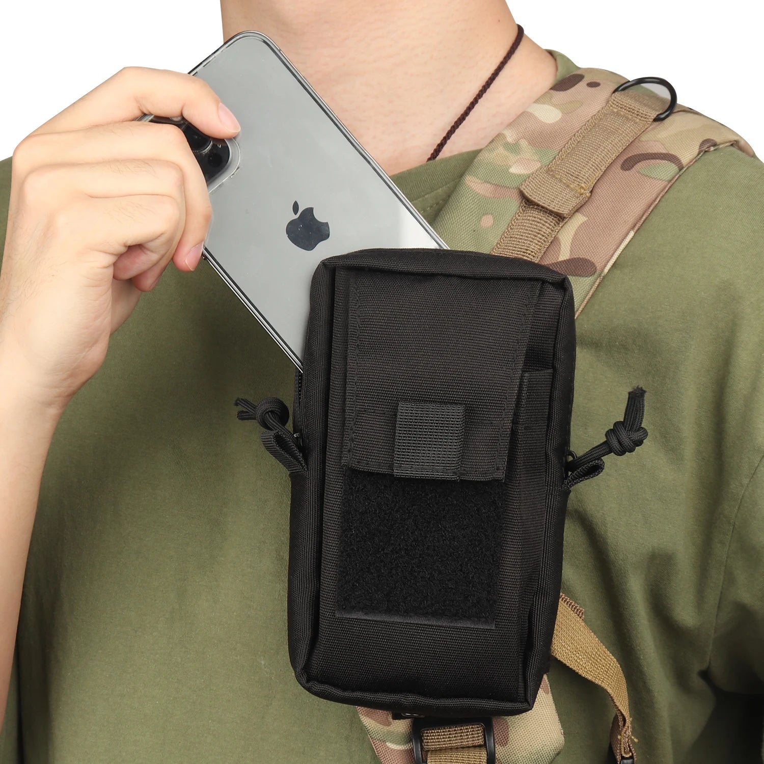 Kosibate Pochette Tactique Molle – Étui Téléphone EDC, Sac Bandoulière Sport Escalade & Chasse