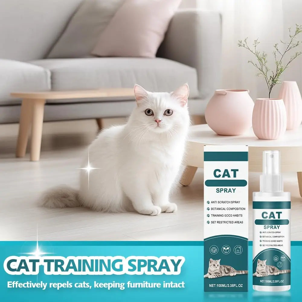 Spray Répulsif Naturel pour Chat 100ml – Anti-Griffures, Protection Meubles, Usage Intérieur Sûr