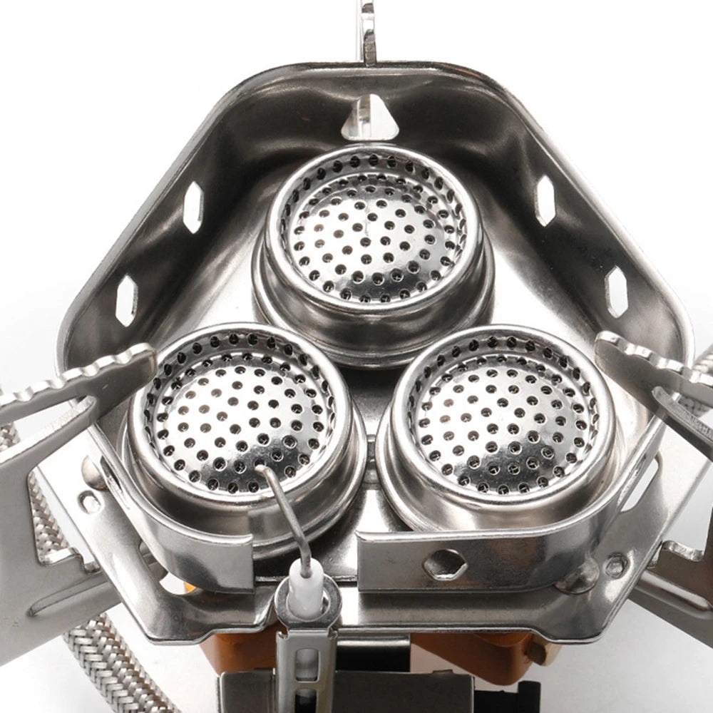 Réchaud à Gaz Camping – Brûleur Puissant 5800W, Pare-Vent, Allumage Auto  Randonnée & Outdoor