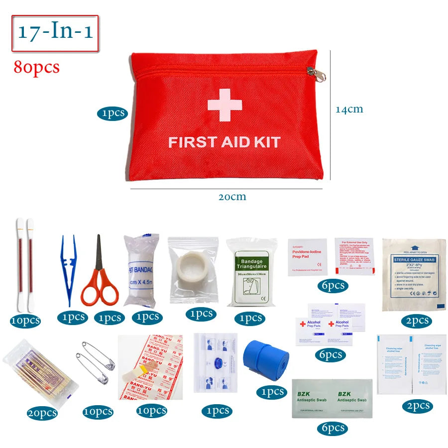 Trousse de Premiers Secours Portable Imperméable – Kit d'Urgence pour Camping, Randonnée, Voyage et Pêche