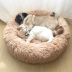 Corbeille Ronde en Peluche Longue pour Chat et Chien – Coussin Sofa Chaud, Idéal pour l'Hiver