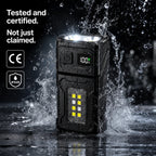 Lampe de Poche COB LED Rechargeable 8 Modes – Rotation 180°, Mini EDC Imperméable IPX45, Idéale Réparation Auto et Urgences