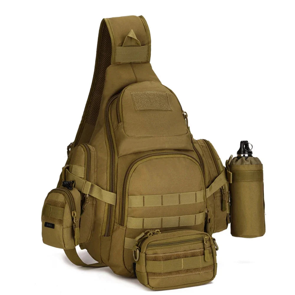 Sac à Dos Tactique 20-35L – Sling Bag Imperméable Molle pour Ordinateur 14", Randonnée, Camping et Chasse