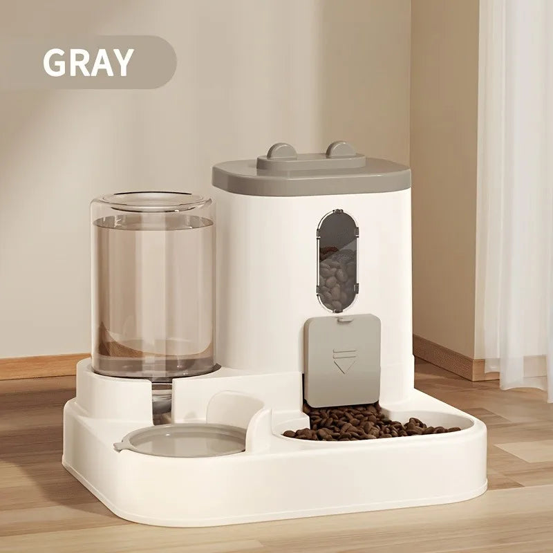 Distributeur 2-en-1 Nourriture et Eau pour Chat – Automatique, Design Mignon