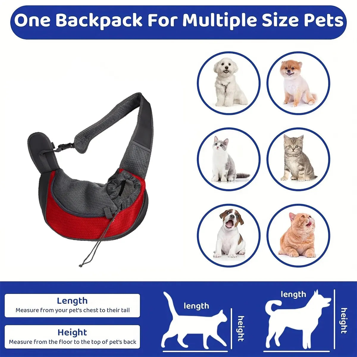 Sac Bandoulière Respirant en Maille pour Chat et Chien – Transport Portable, Style Fashion