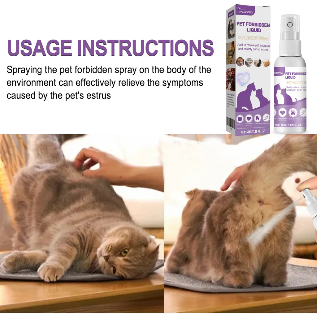 Spray Calmant aux Phéromones pour Chat et Chien – Réducteur d'Anxiété et d'Éstrus, Diffuseur Apaisant Anti-Aboiements