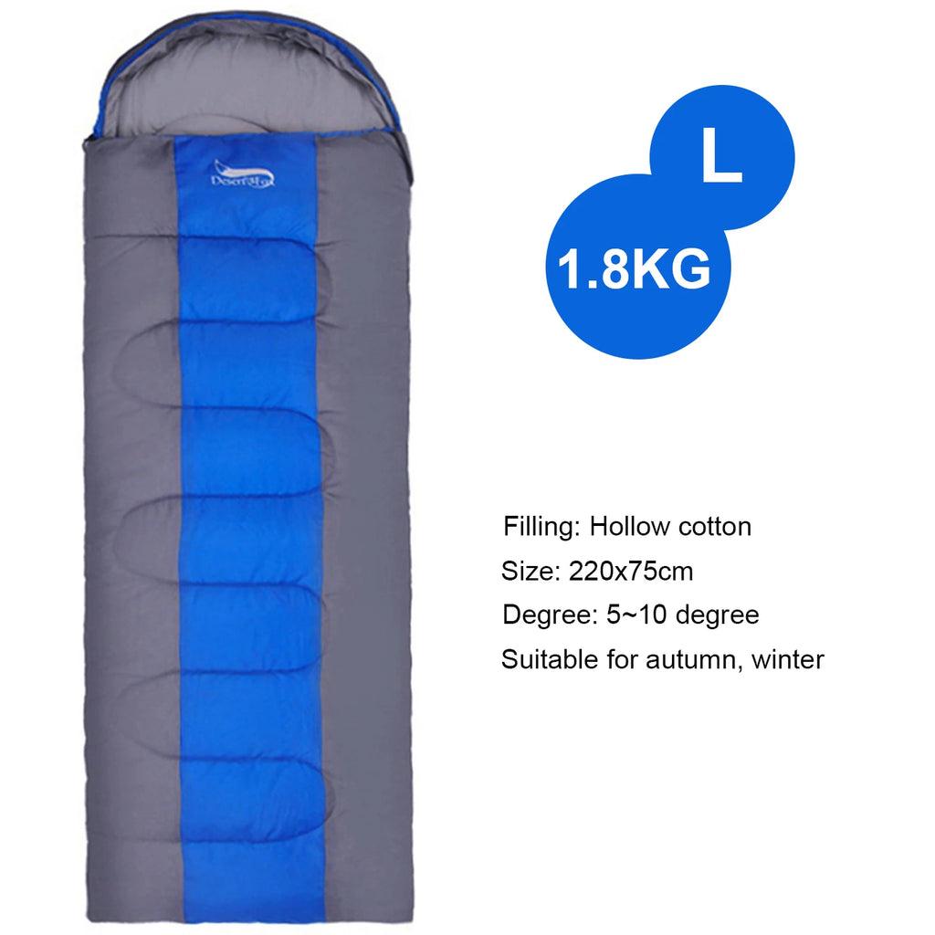 Sac de Couchage Léger 4 Saisons – Coton Chaud – Camping, Randonnée, Voyage – Bleu, Vert, Orange